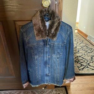 Faux Fur Collar Jean Jacket